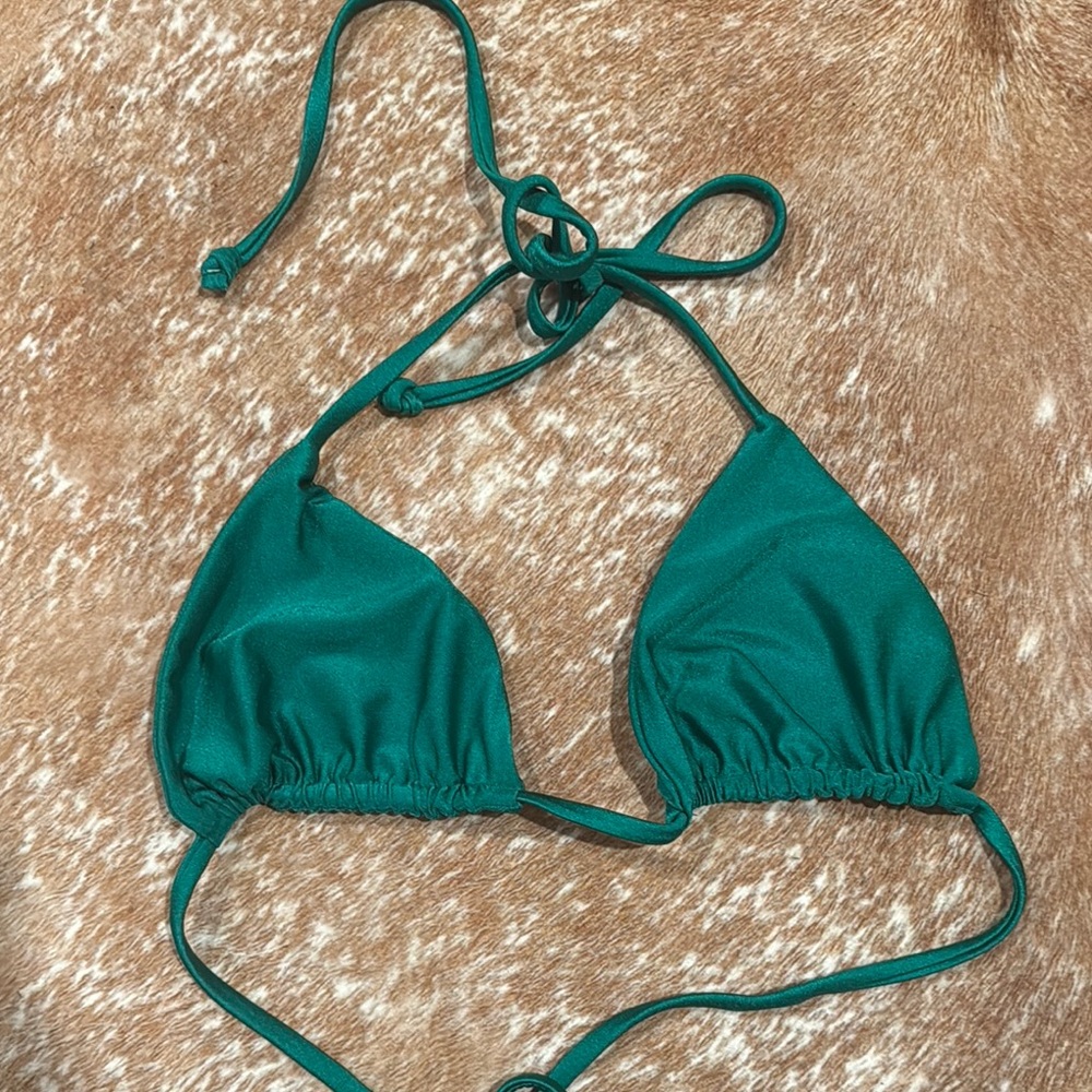 Frankie's Bikinis Teal Triangle Bikini Top